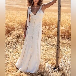Altar'd State Jacindy Maxi Dress in Champagne